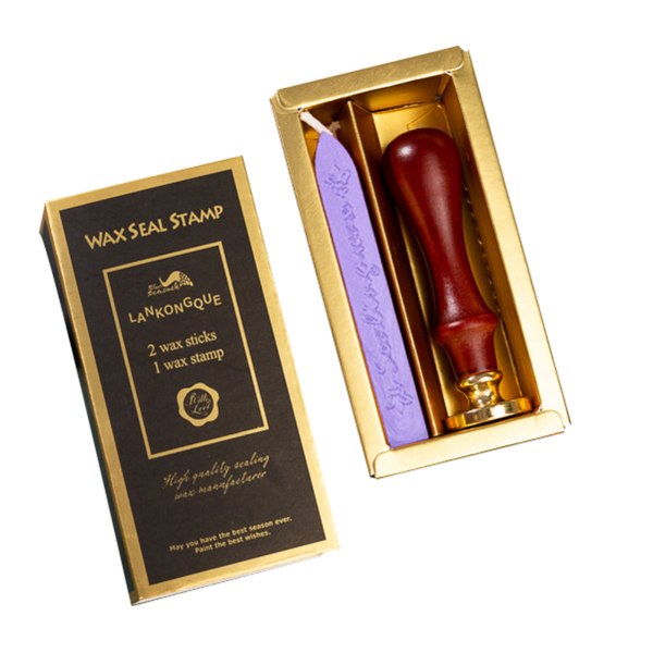 Vintage vaxstämpel stämpel presentförpackning Kit Estetisk tätning vaxstämpel för korttillverkning Pearly Purple