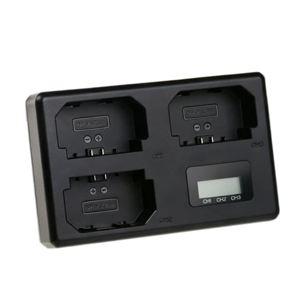 USB C Kamerabatteriladerdokk med 3 spor og statusdisplay for reise