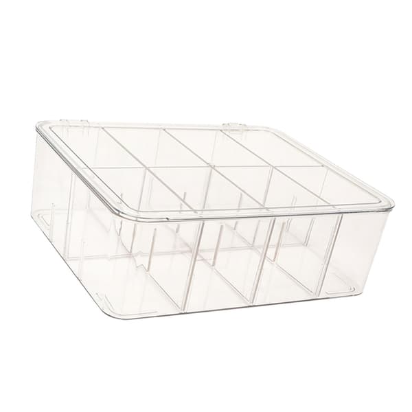 Klar Akryl Te-pose Dispenser med Flere Rum Snacks Organizer
