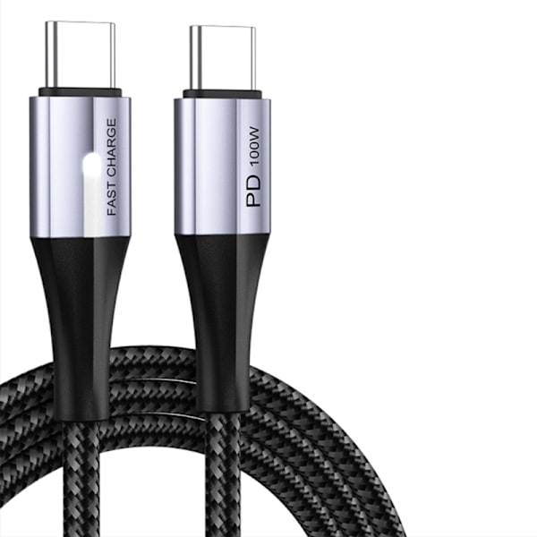USB C Laddarkabel Led e-marker Chip 100W 480Mbps Snabbladdning för telefoner Pad