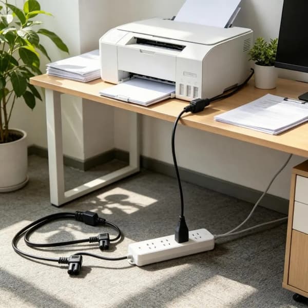 Splittet strømkabel IEC320 C8 til 2xC7 vinklede kontakter 60 cm lang