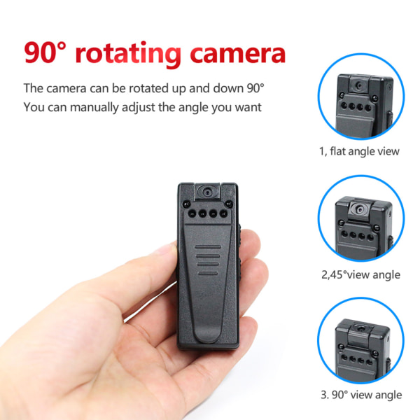 Mini Bärbar Clip Camera Video Recorder DV Micro Camcorder 32GB TF-kort