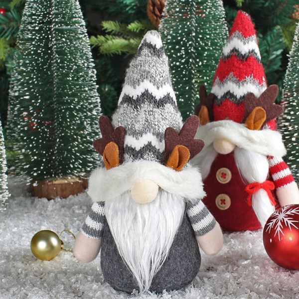 Rudolph-tema julhjorthornshatt Ansiktslös docka Unik present till julfirare null - 2