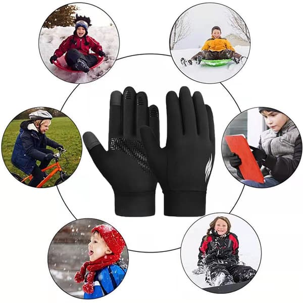 Vinterhandsker til drenge og piger, varme, bløde, touchscreen, skridsikre handsker S
