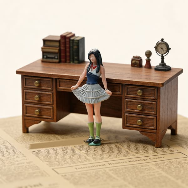 Lille harpiks pigefigur model figur til miniature tilbehør udstilling