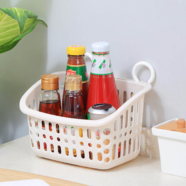 Plastförvaringskorg med krokar Stapelbar väggmonterad bordsbehållare Apricot