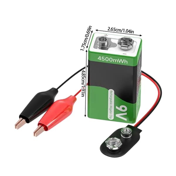 9V Strømaflader Alligatorclips med Batteri Ideel til Telefon 16 Reparationer