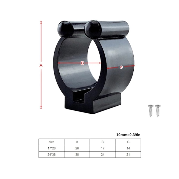 10 stk Snooker Cue Locating Clips Fiske Stang Oppbevaring Clips Klemmer Holder 17mm