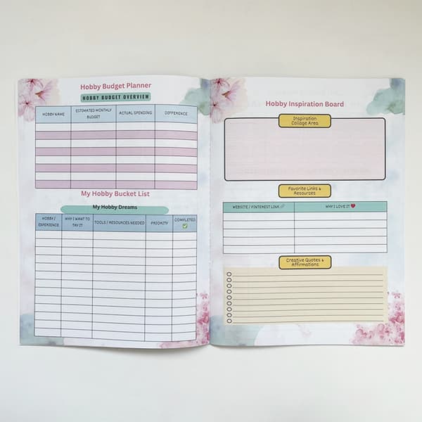 2026 Kvinders Hobby Planner Notesbog Letvægts Bærbar Hobby Journal