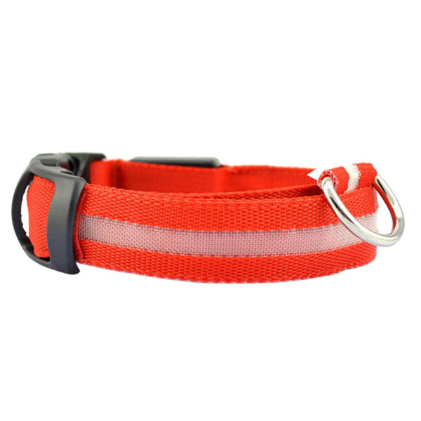 Justerbart LED-halsband för hund Bekväm att ha på sig för promenader och löpning på natten Lätt att använda säkerhetsbelysningshalsband Red S