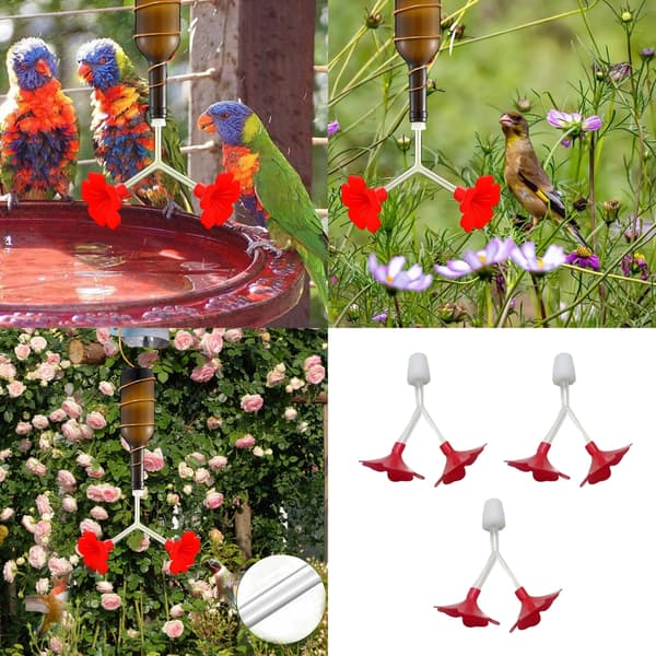 3 stk. Kolibri Vandingsanordning Blomsterfoder til Udendørs Have Fugleobservation