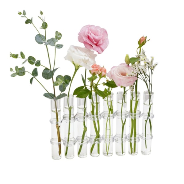 6st/8st Klarglas Vas Rör Set Bordsskiva Blomhållare Växtbehållare Blomstervas för hem Rumsdekorationer null - 8 pack L