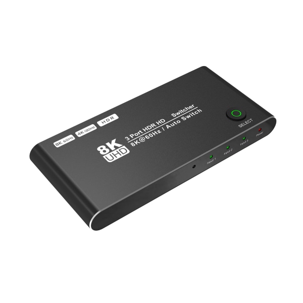 3 In 1 Out 8K HDMI-kompatibel switchväljare Automatiska switchsignaler snabba 40 Gbps för /5 spelkonsoler PC HDTV