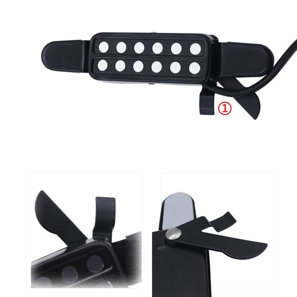Gitar Pickups 6 Hull Lydhull Transduser Forsterker med Kabel, 6.35mm Socket