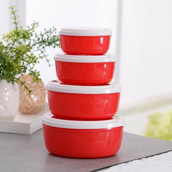 4 stycken matförvaringsbehållare av plast med lock Set Läckagesäkra måltidsförberedande behållare Stapelbara lunchlådor BPA-fria