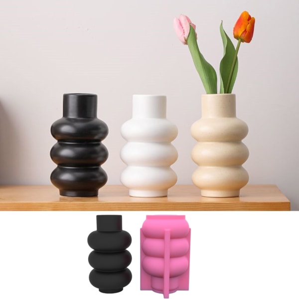 Harpiks Vase Silikonform Donuts Vase Harpiksstøpeform for sminkebørsteholder Blomsterarrangement Vase Ornamentform