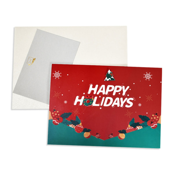 Set 3D gratulationskort med gör-det-själv-meddelande och kuvert Festliga dekorationer Julfirande