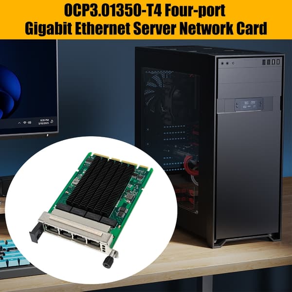 OCP3 0 I350 T4 4-portars server-NIC som stöder 802 1Q VLAN och 802 3az