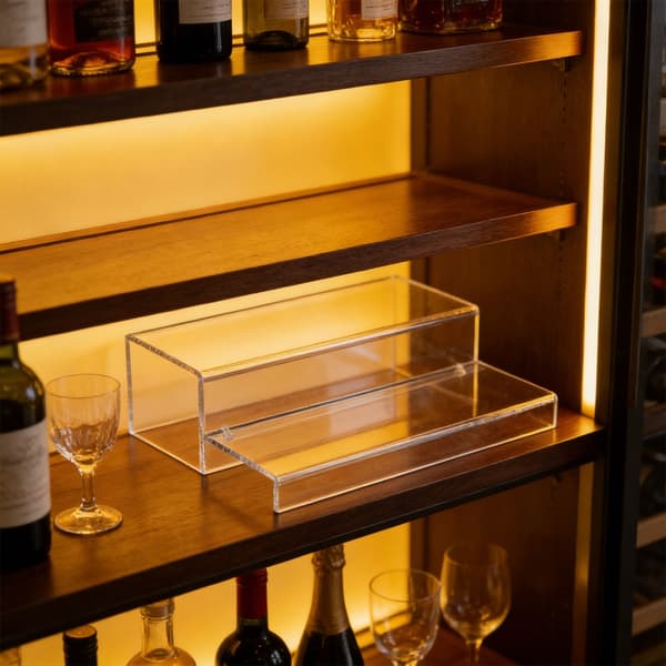 2-lags spritutstillingsstativ for champagne- og spritflasker