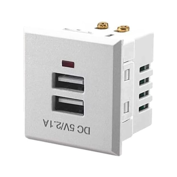 5V 2.1A Dubbel USB power Inbyggd Dubbel USB bordsuttag Laddning White