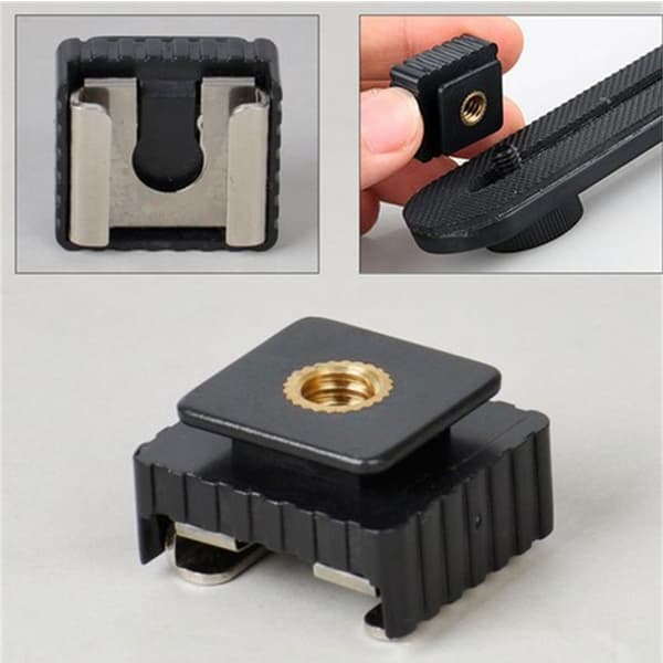 ABS Blixtstativ med Blixtskofäste 1/4 tums Adapter för Blixtar