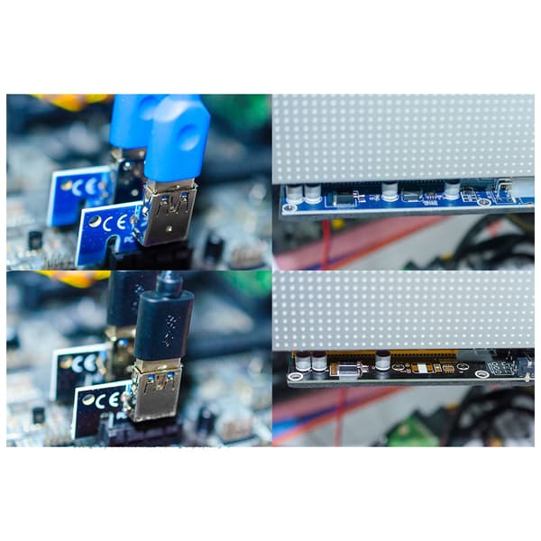 PCIE Riser Guld USB Riser 009S GPU Dubbel 6Pin Adapter SATA 15pin för BTC Miner