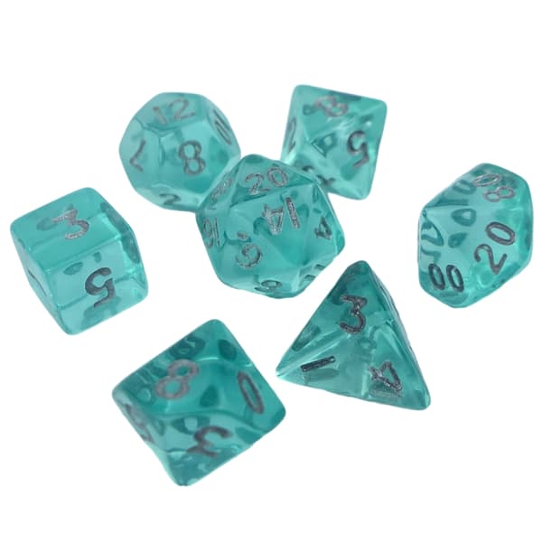Bærbart Mini Polyhedral Terning Sæt Gennemsigtig Multi-Sidet Akryl Terning Dekoration 3