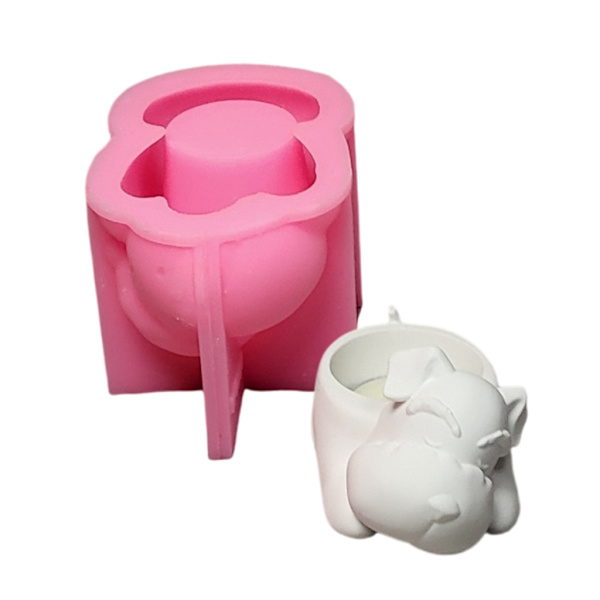 Sovende Hund Silikoneforme Dyrestøbeforme Ornament Gipsforme DIY