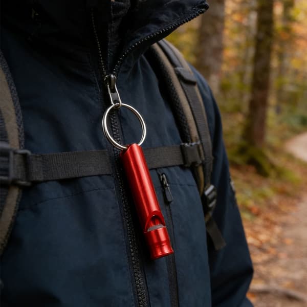 Rustfri sikkerheds-overlevelsesfløjte til vandreture, camping, træning og udendørs sport