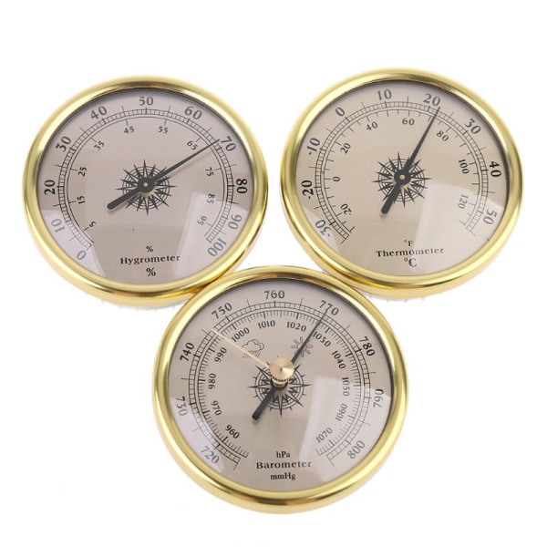 3 i 1 termometer Hygrometer Barometer 72 mm för fartyg/fabriker/laboratorier/hem för väderprognos Lättvikt
