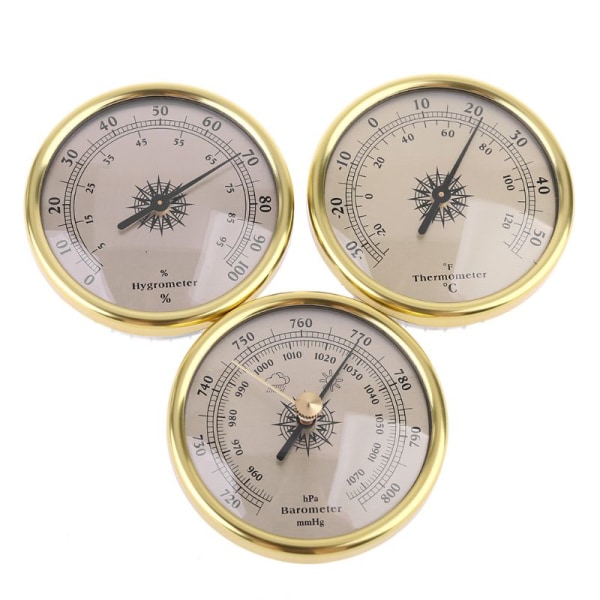 3 i 1 termometer Hygrometer Barometer 72 mm for skip/fabrikker/laboratorier/hjem for værmelding Lettvekt