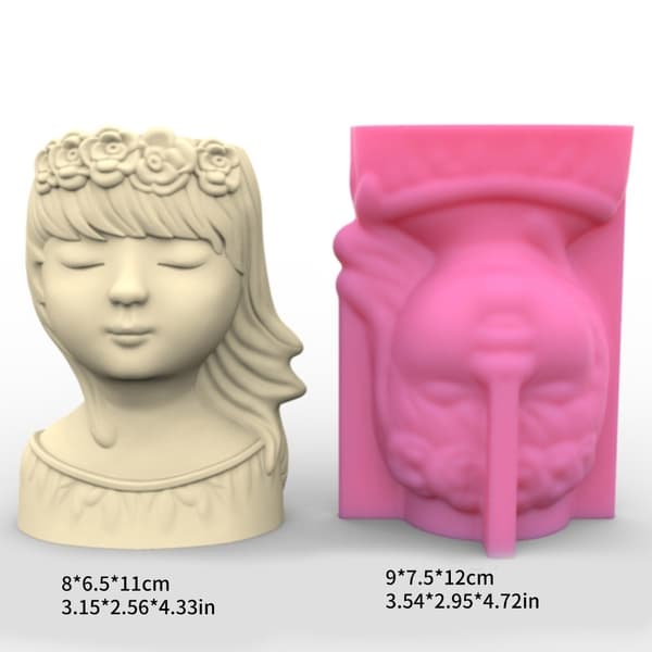 Blomkruka Silikonform Form Flickor Pennhållare Form för DIY Suckulent Planter