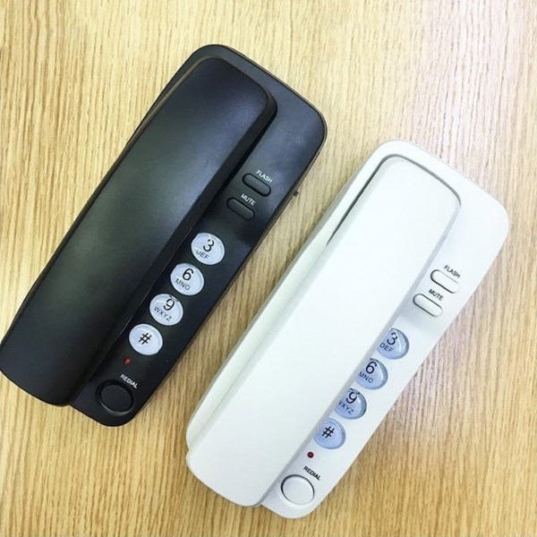 Fast telefon Bordstelefon Väggmonterad Telefon Caller Telefon White