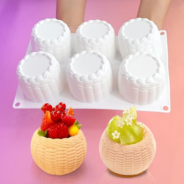 6-seksjons vevd kurvform for baking av mousse, sjokolade og lys