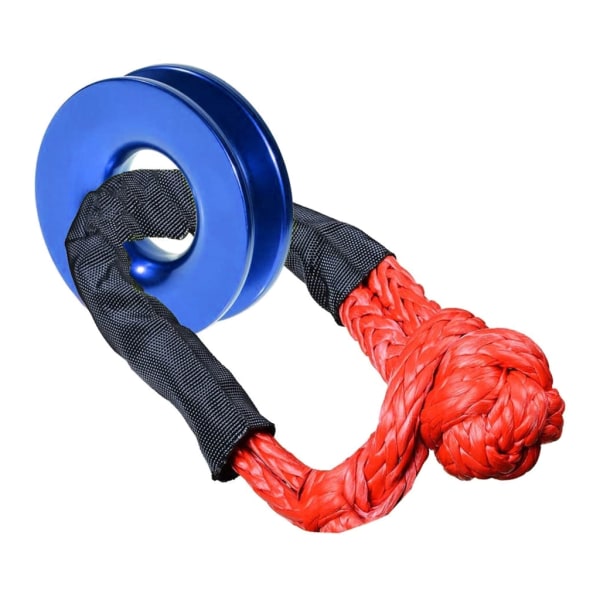 41 000 lbs bil syntetisk mjuk shackle släp dragrep Snatch Recovery Ring Blue Red