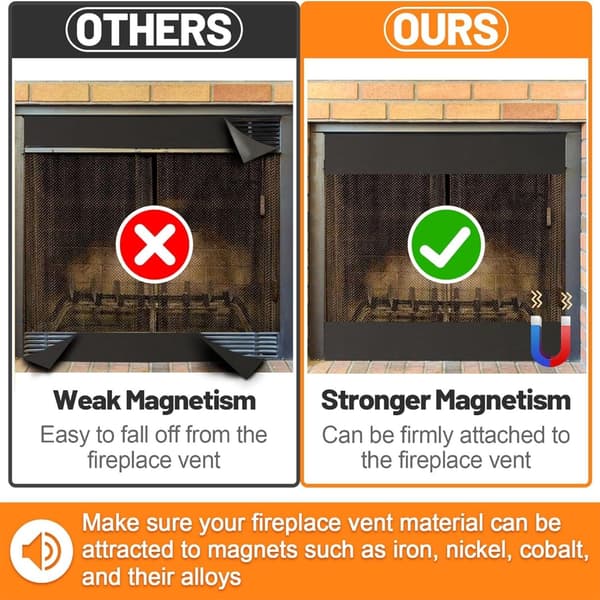2stk/sett Magnetiske peiser Vindstoppere Effektive innendørs ventilasjonsdeksler null - A