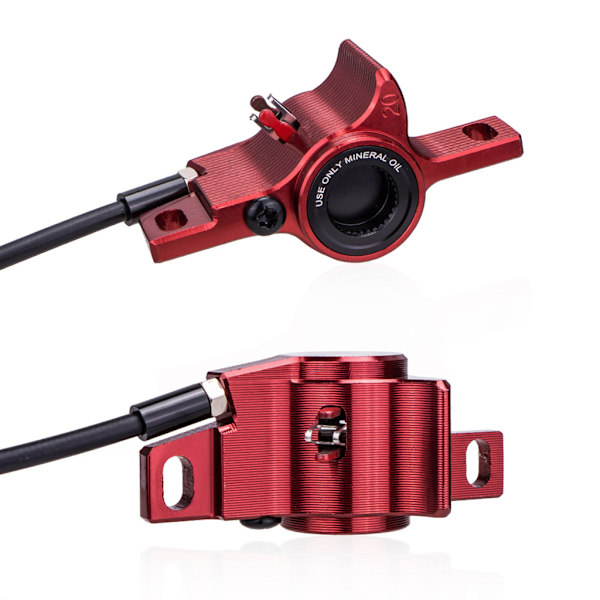 MTB hydrauliske skivebremser foran og bak - sett for terrengsykler Red Brake + Disc