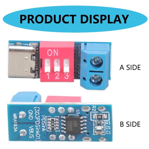 2 stk. USB C PD Trigger Modul Board QCDecoy Enhed til Hurtig Opladning