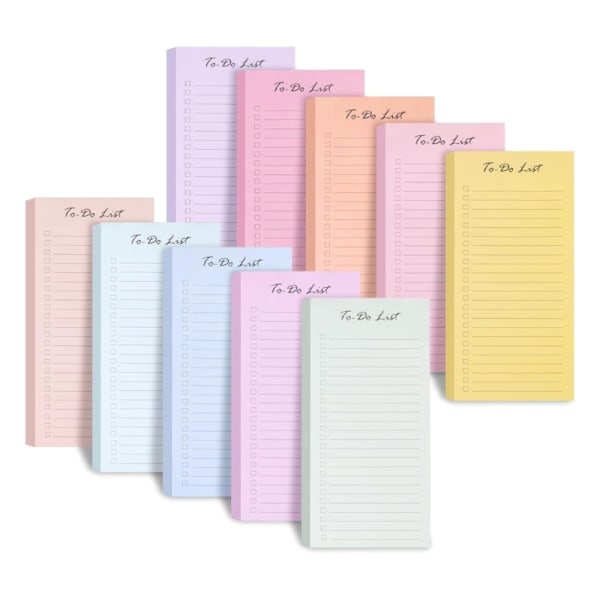 10x/ Set självhäftande klisterlappar Skrivbara Memo Sticky Pads Skolmaterial