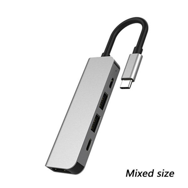 USB-C Hub Adapter till HDMI-kompatibel 4K30HZ Dual-USB TypeC Splitter Support PD60W Dockningsstation för bärbar telefon PC