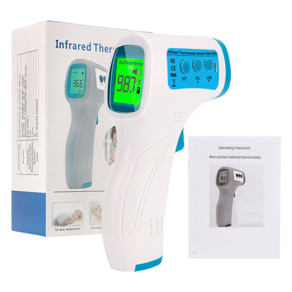 Beröringsfri kroppsinfraröd panntermometer Muti-funktion med LCD-skärm Digitalt temperaturmätverktyg för småbarn Barn Vuxna