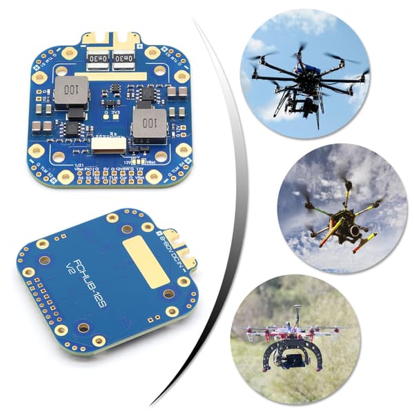 FCHUB-12S V2 5V 12V Output 440A Strømsensor til Fjernstyrede Droner Multirotor