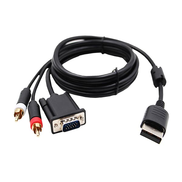 VGA High Definition-kabel + 3,5 mm til 2-han RCA-adapter