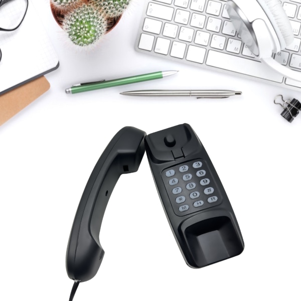 Väggfäste Fast telefon med sladd Stor knapp Hushållshotell Business Desktop Black