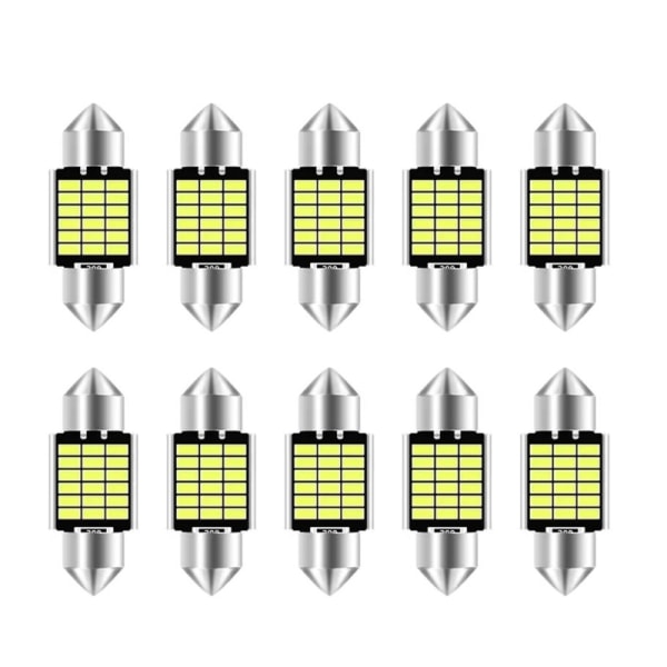 10 stk 3030 18 6000K hvid LED sidelys Canbus pærer Bil læse kuppel pære