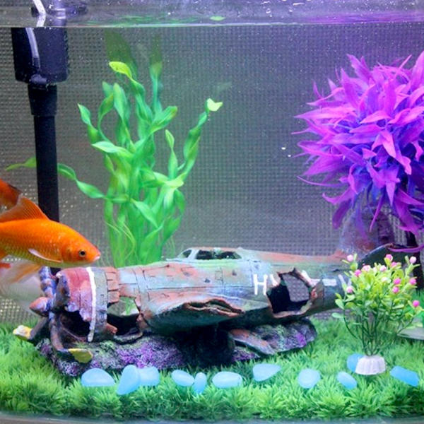 Akvarium Resin Wreck Decorations Sunken Plane Hideout for Fish Rest for Play