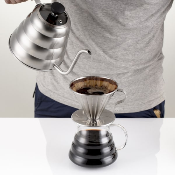 Coffee Dripper Rostfritt stål V-Shape Dripper Kaffetratt Handbryggt kaffefilter Häll över kaffebryggningskopp S