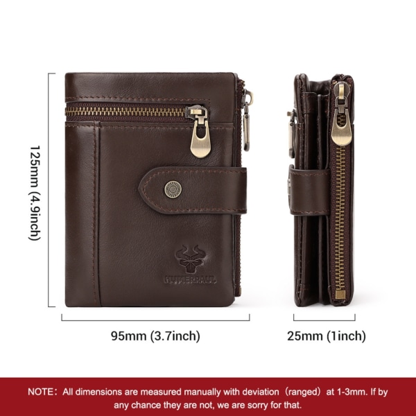 RFID-estolompakko Bifold korttikotelo miehille kolikkokukkarokorttien organizer Light Brown