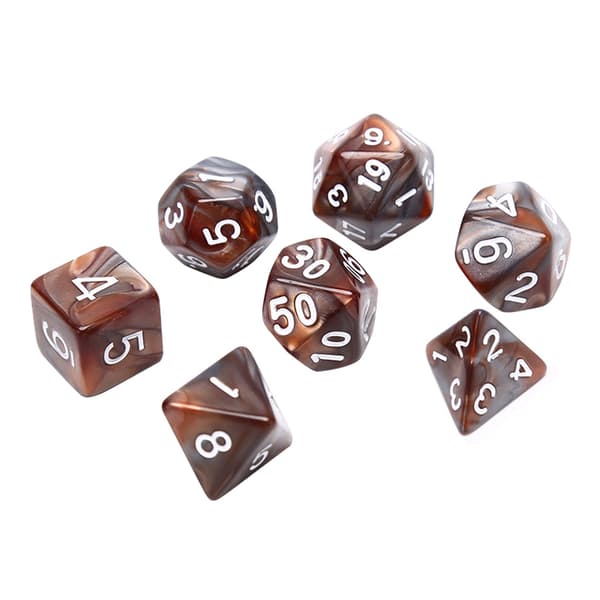 49 stk. Assorterede polyedriske terninger i resin med pose til DND RPG spil D4 D6 D8