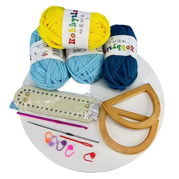 DIY håndlavet taske Retro stil håndtaske syning med syværktøj PU læder bund Hæklet håndtag Tasker Fremstilling af håndværkstilbehør Style 1
